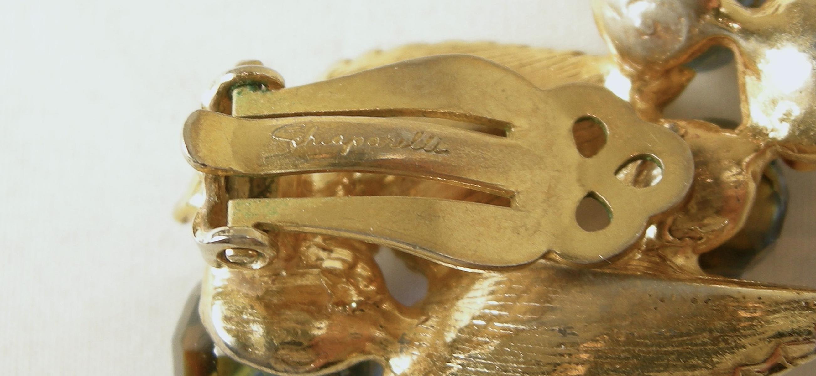 Women's Vintage Signed Schiaparelli Earrings For Sale