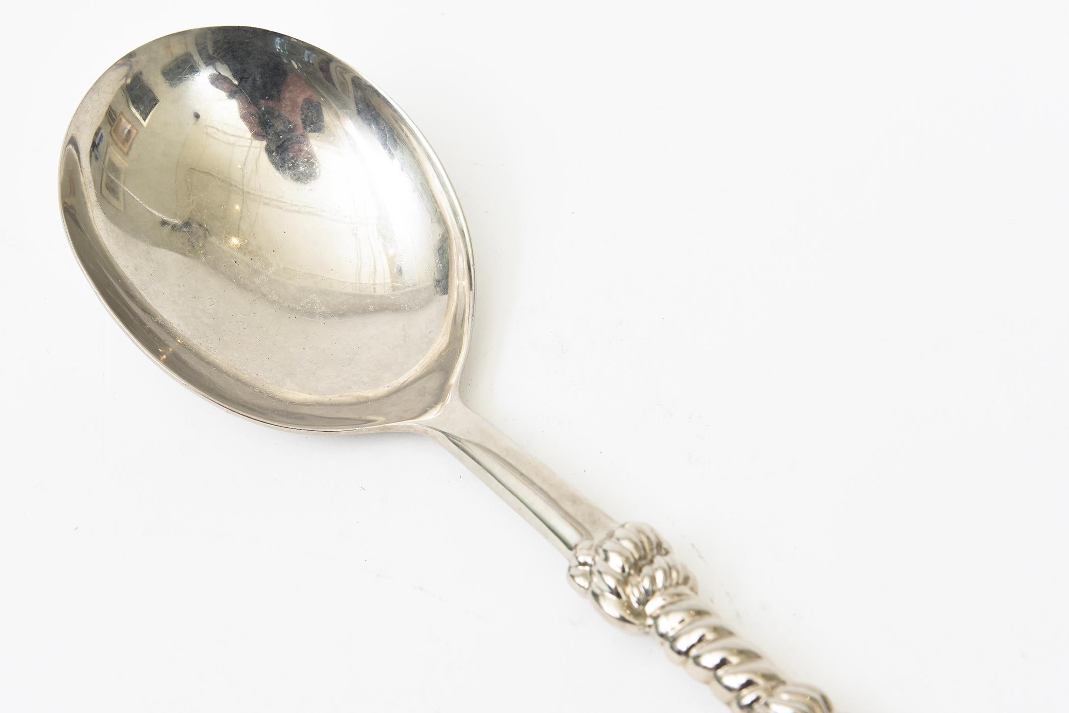 Vintage Signed Silea Silver-Plate Tasseled Salad Servers Or Serving Pieces Pair For Sale 4