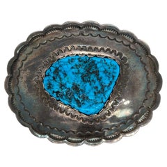 Antique Signed Stabilized Turquoise Belt: A Mid-Century Modern Statement Piece