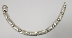 Vintage Signed Sterling Silver Panel Bracelet