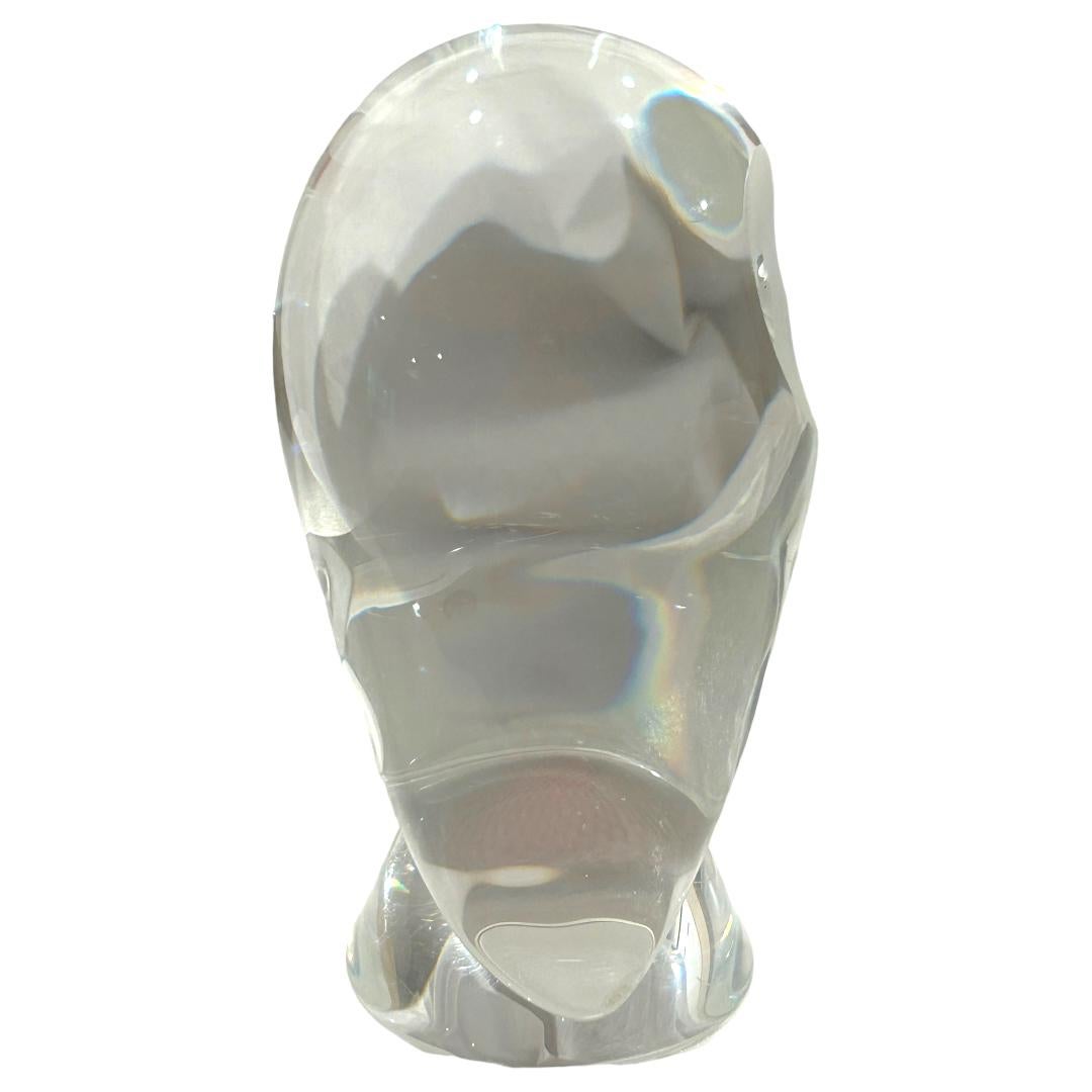 20ième siècle Figurine de hibou perché en cristal moderne du milieu du siècle dernier signée Steuben en vente