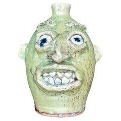 Signierter Studio Pottery Man Jug, Vintage