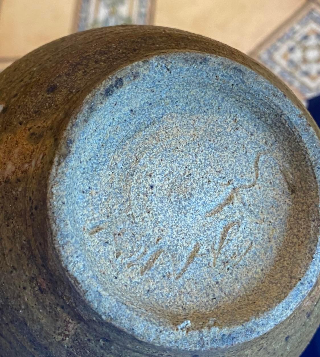 American Vintage Signed Studio Pottery Urn For Sale