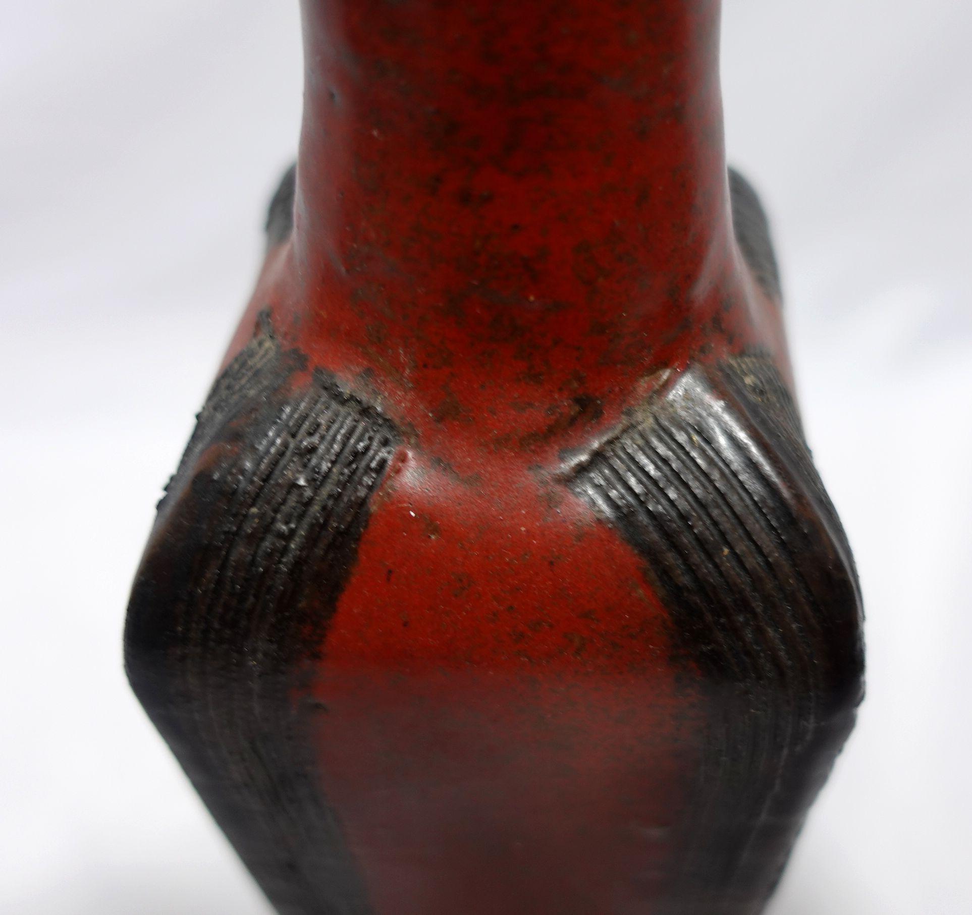 Mid-20th Century Vintage Signed Studio Pottery Vase from Mid-Century, Artist Stamped For Sale