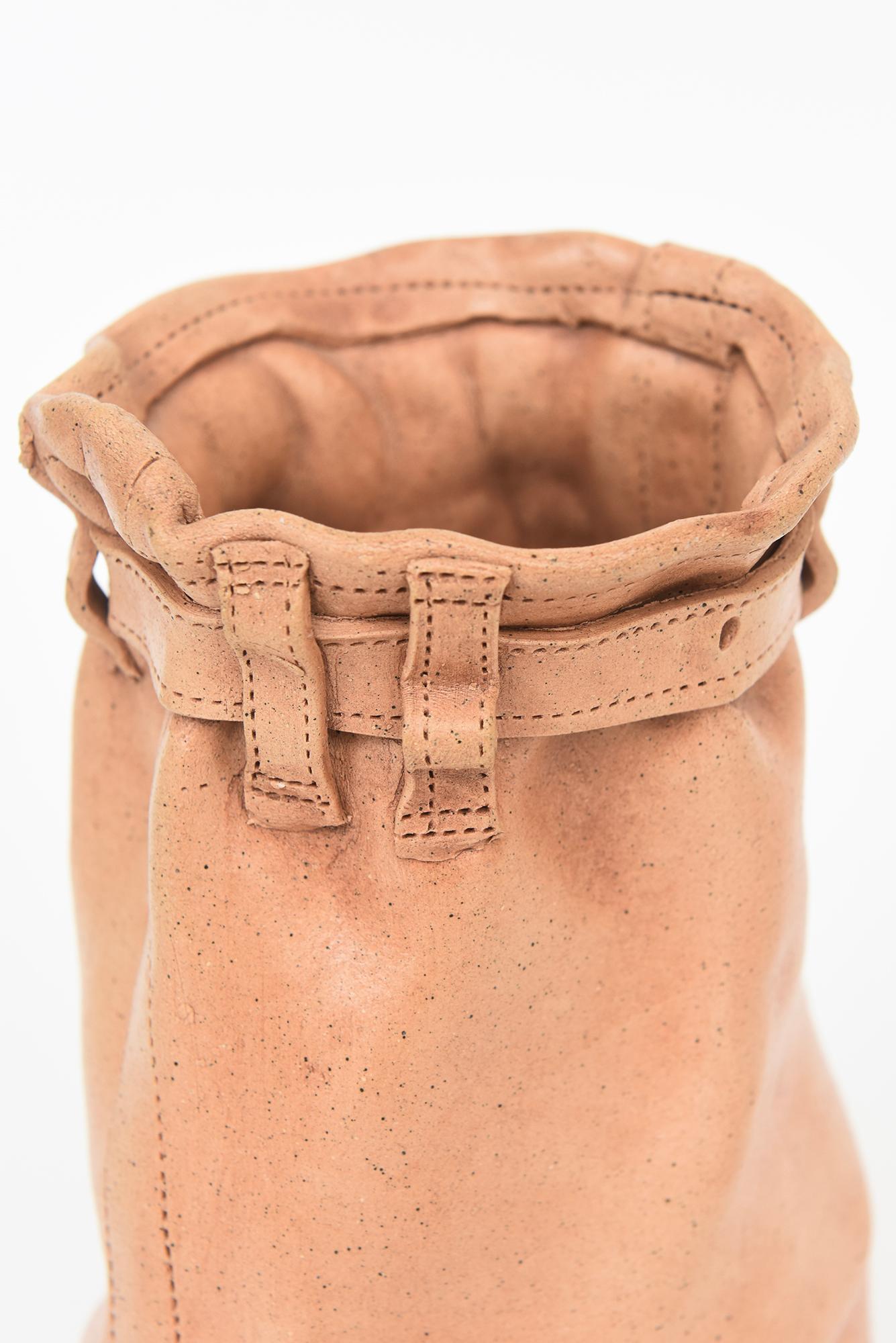 Vintage signiert Tan keramische Schnalle Tasche 90er Jahre im Angebot 2