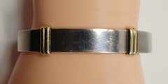 Vintage Signed Tiffany 14kt Gold & Sterling Silver Cuff
