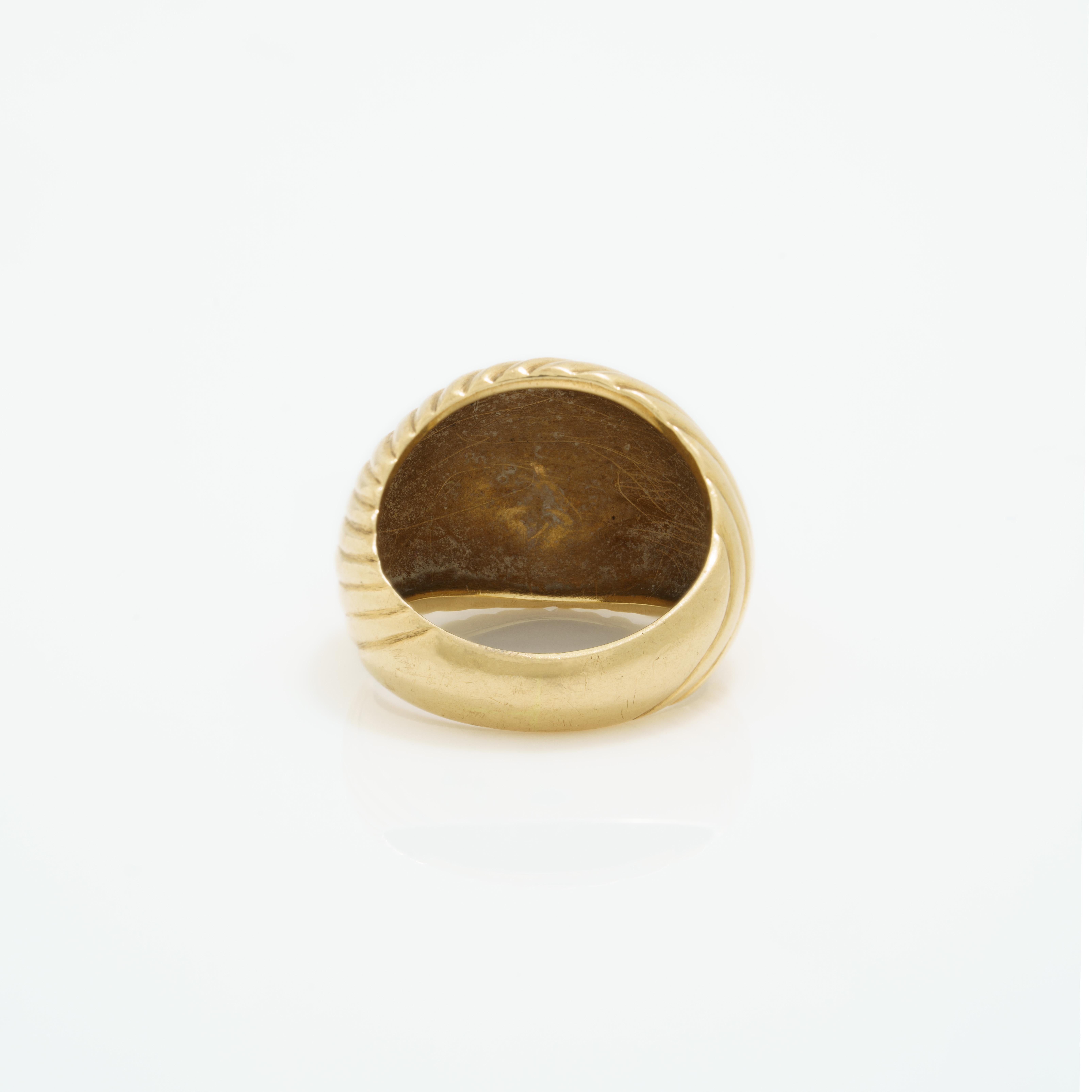Vintage Signed Tiffany and Co. 14 Karat Gold Dome Bombe Ring In Good Condition In New York, NY