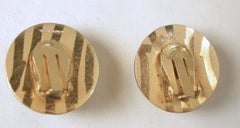 Vintage Signed Victor Carranza Gold Tone Earrings