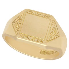 Anello con sigillo vintage in oro 18 carati