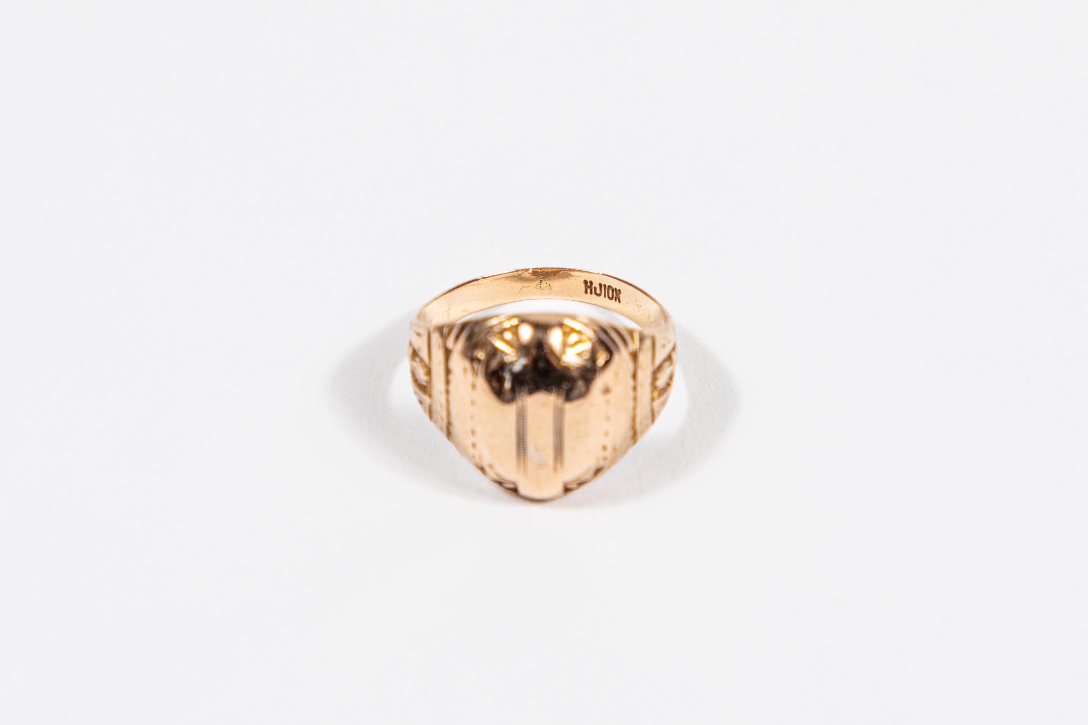 Vintage Signet style 10K gold class ring by Herff Jones

Approx. Size 6.5 - can be sized, if needed.
