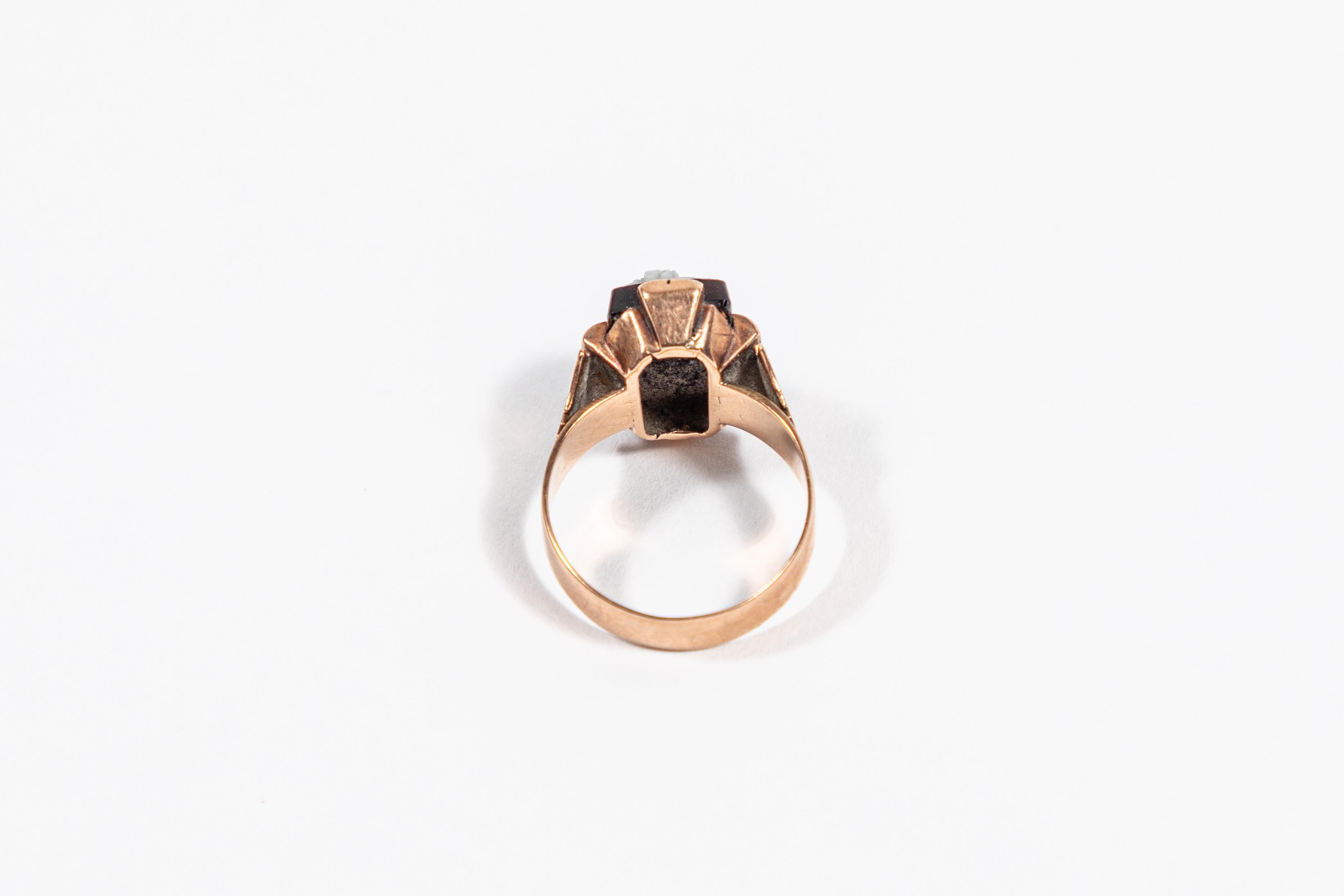 Vintage Signet Style 10 Karat Gold Class Ring by Herff Jones 1