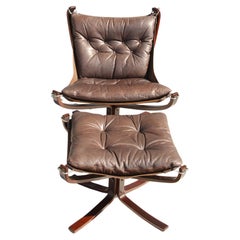 Vintage Sigurd Ressell FALCON low back Lounge chair with Ottoman