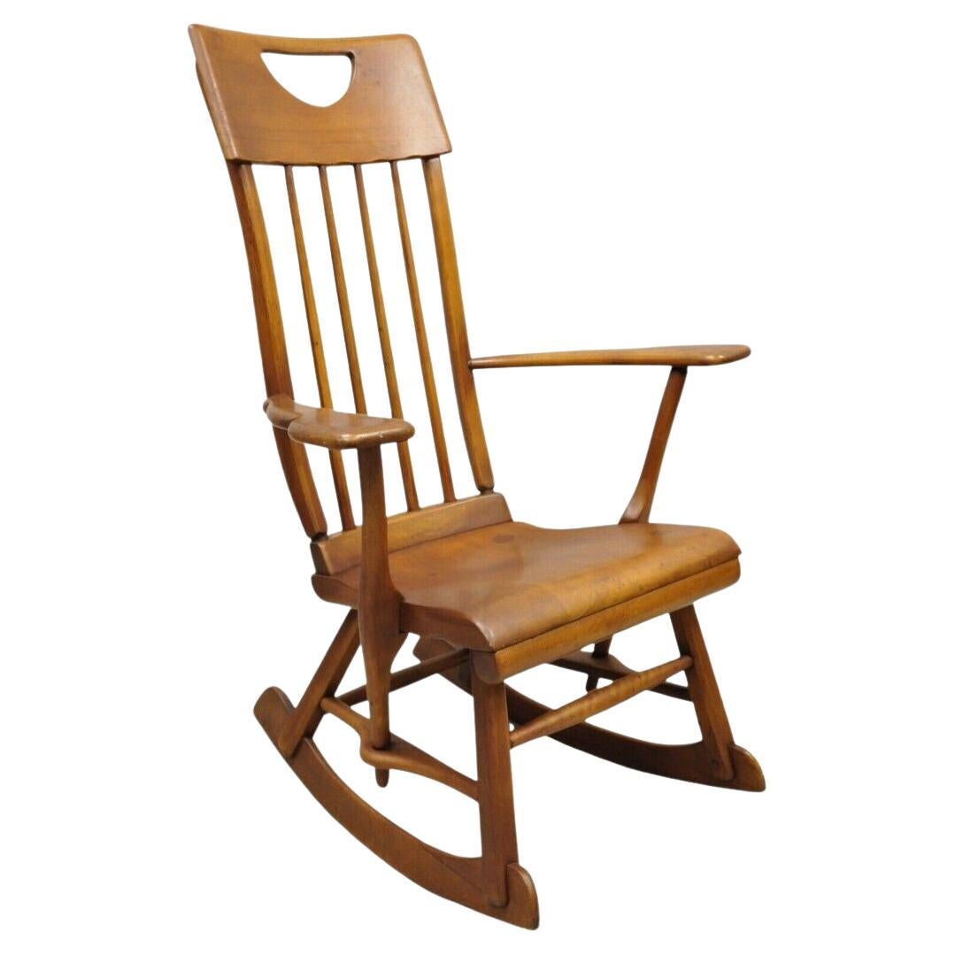 Vintage Sikes Co Maple Wood American Colonial Style Rocker Rocking Chair (A)