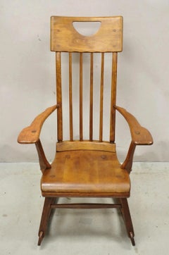 Vintage Sikes Co Ahornholz Amerikanischer Kolonialstil Schaukelstuhl (B)