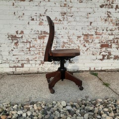 Vintage Sikes Wooden Swivel Office Chair