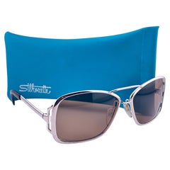 Vintage Silhouette 665 Oversized & Wide Silver 1970'S Sunglasses
