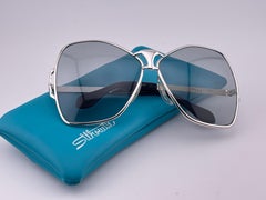 Vintage Silhouette 668 Oversized Silver Grey Lenses 1970'S Sunglasses