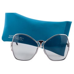 Vintage Silhouette 668 Oversized Silver Grey Lenses 1970'S Sunglasses