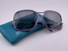Vintage Silhouette 834 Oversized Silver & Purple 1970'S Sunglasses
