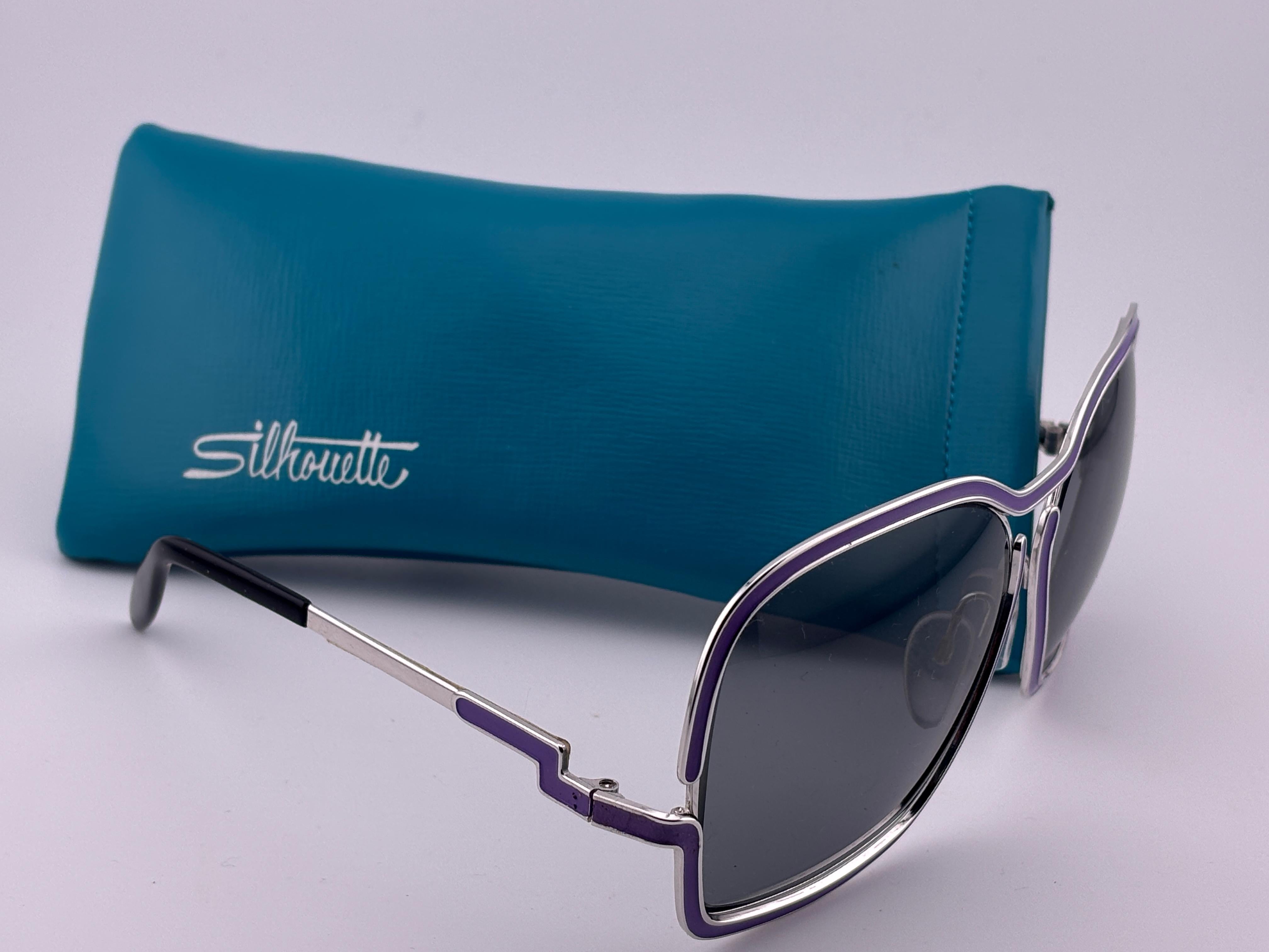 Vintage Silhouette 834 Oversized Silver and Purple 1970'S Sunglasses ...