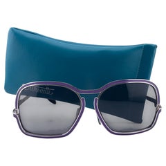 Vintage Silhouette 834 Oversized Silver & Purple 1970'S Sunglasses