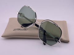 Vintage Silhouette 837 Oversized Silver 1970'S Sunglasses