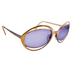 Lunettes de soleil Vintage Byhouette Or Découpé Lentilles Lilas Allemagne 1970