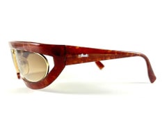 Vintage Silhouette Mask M8020 Burgundy & Gold 1980's Sunglasses