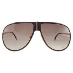 Vintage Silhouette Oversized Jet Style Gradient  Brown Lens 1970'S Sunglasses
