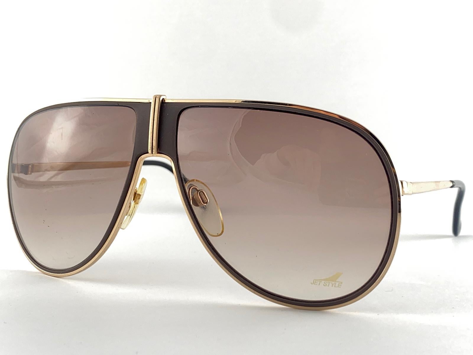 Women's or Men's Vintage Silhouette Oversized Jet Style Gradient  Brown Lens 1970'S Sunglasses For Sale
