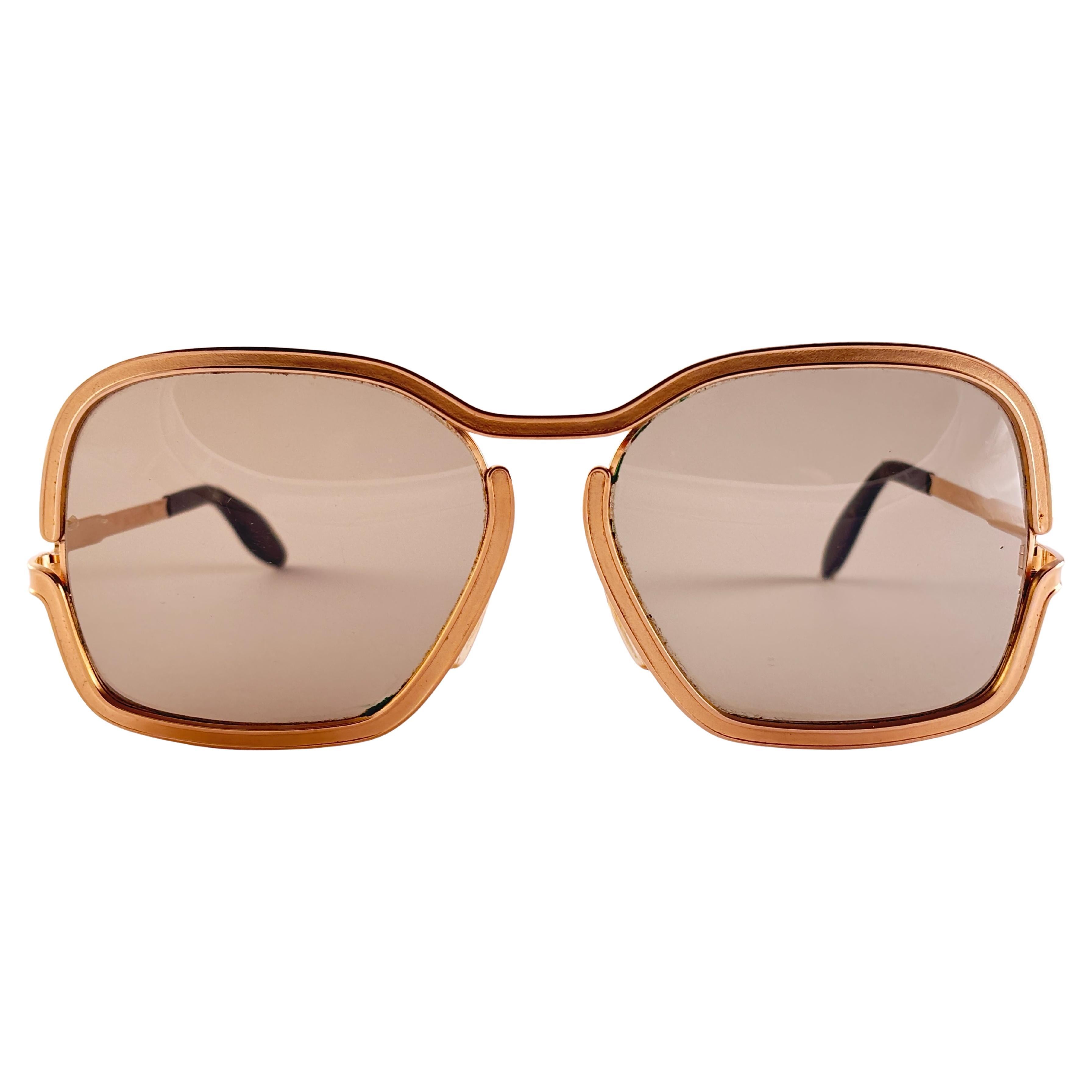 Gafas de sol vintage Silhouette Oversized Oro mate años 70