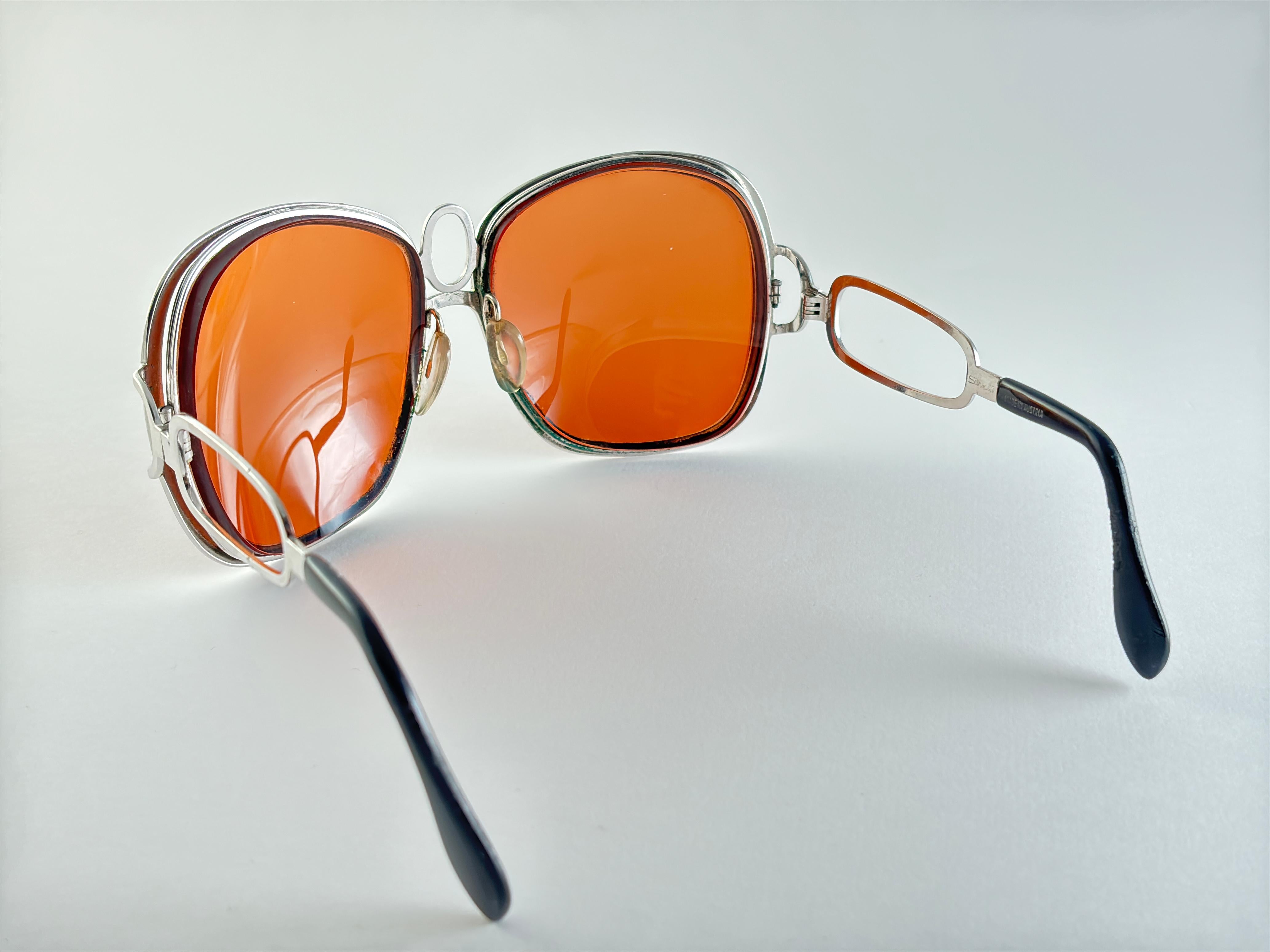 Femenino o masculino Gafas de sol vintage silueta sobredimensionadas plateadas metalizadas años 70 en venta