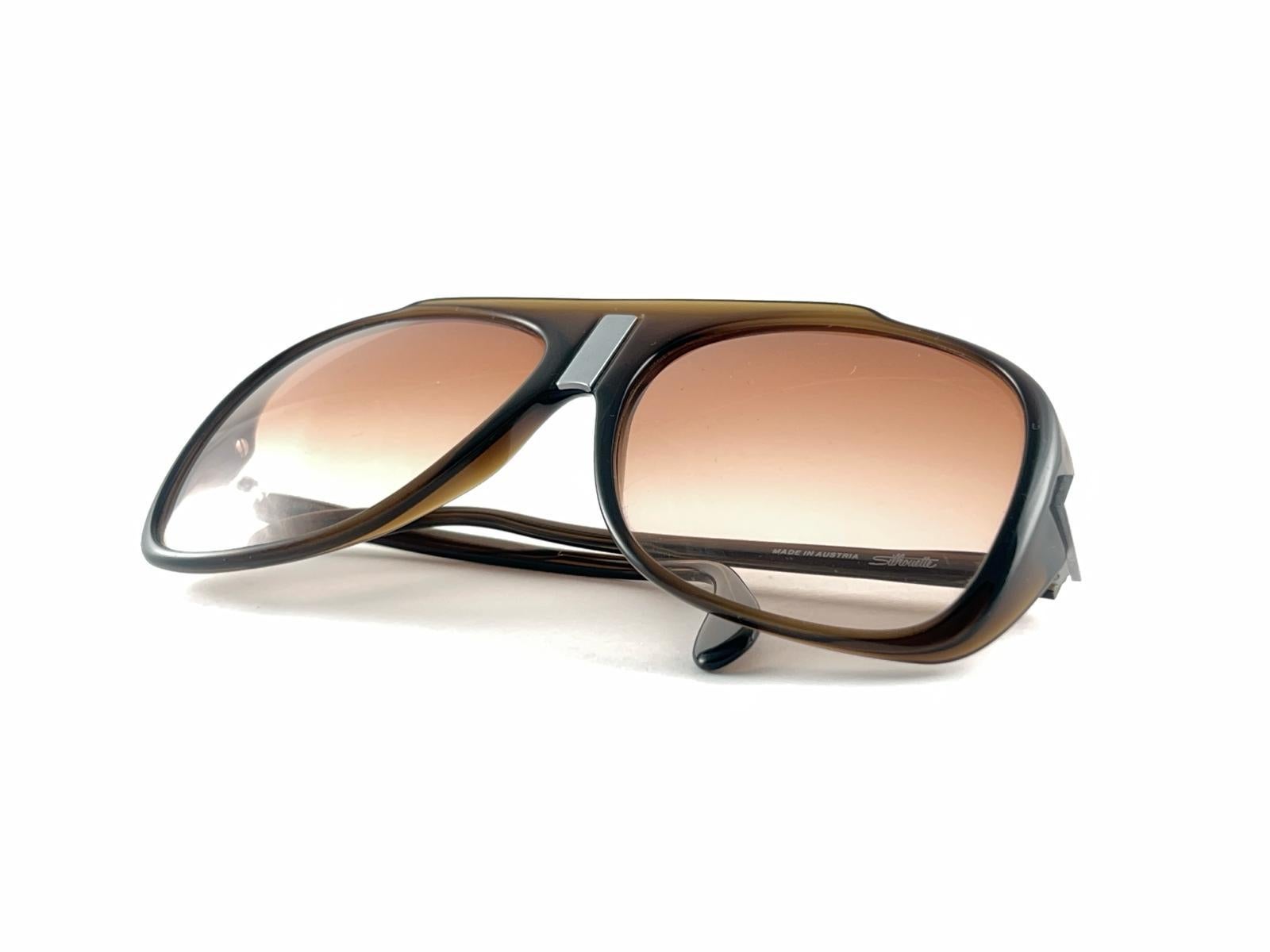 Vintage Silhouette Oversized Mod 791 Gradient  Brown Lens 1970'S Sunglasses For Sale 7