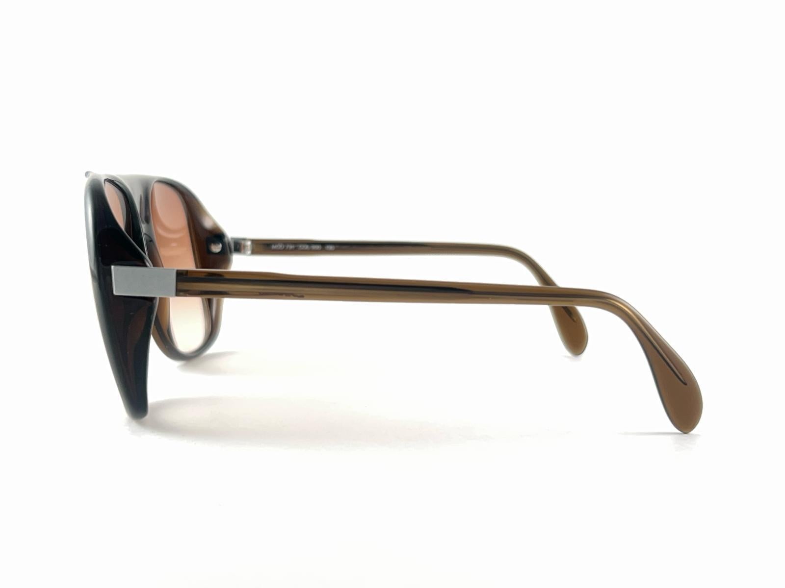 Women's or Men's Vintage Silhouette Oversized Mod 791 Gradient  Brown Lens 1970'S Sunglasses For Sale