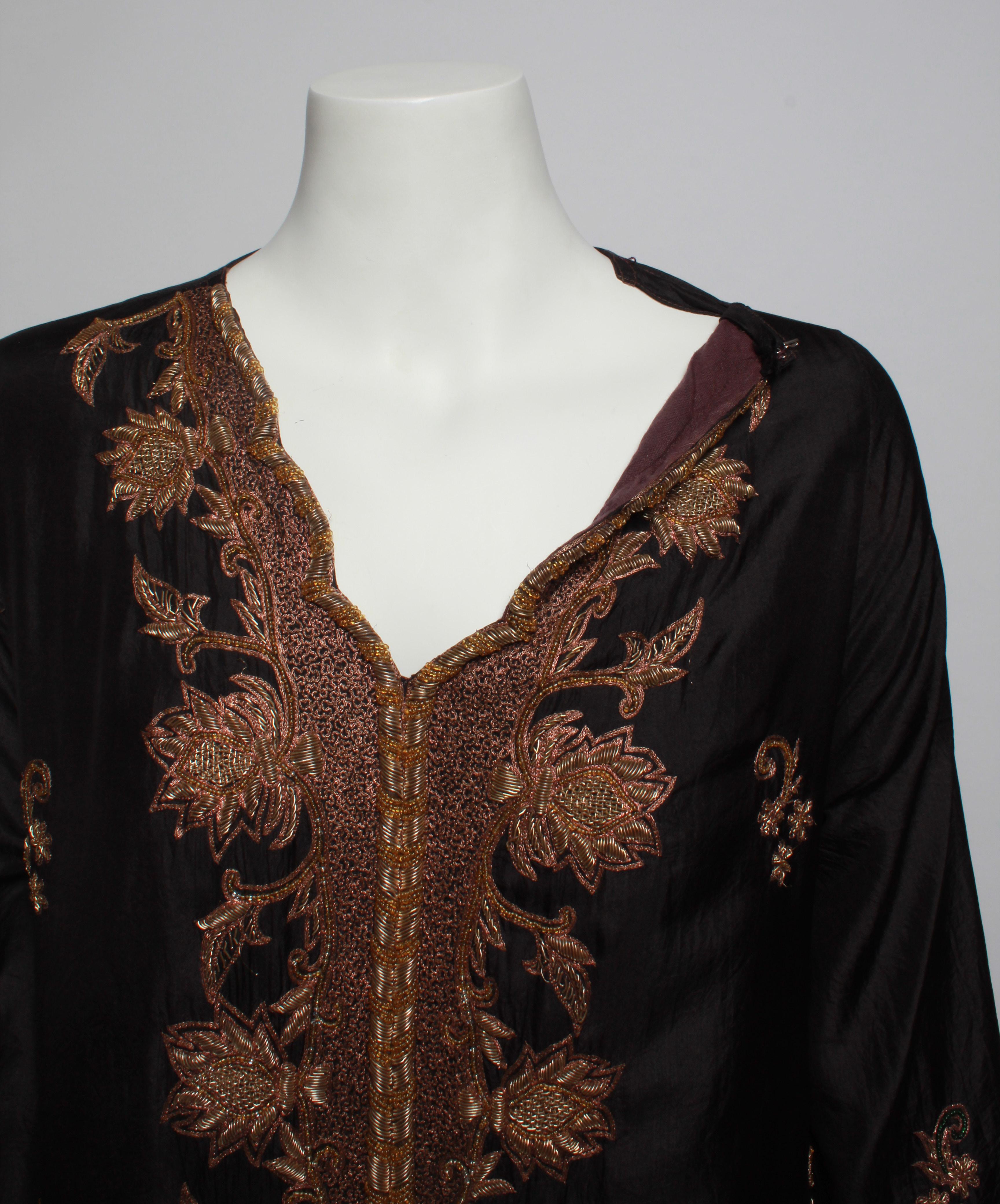 Vintage Silk and Embroidered Caftan in The style of Dries Van Noten 4