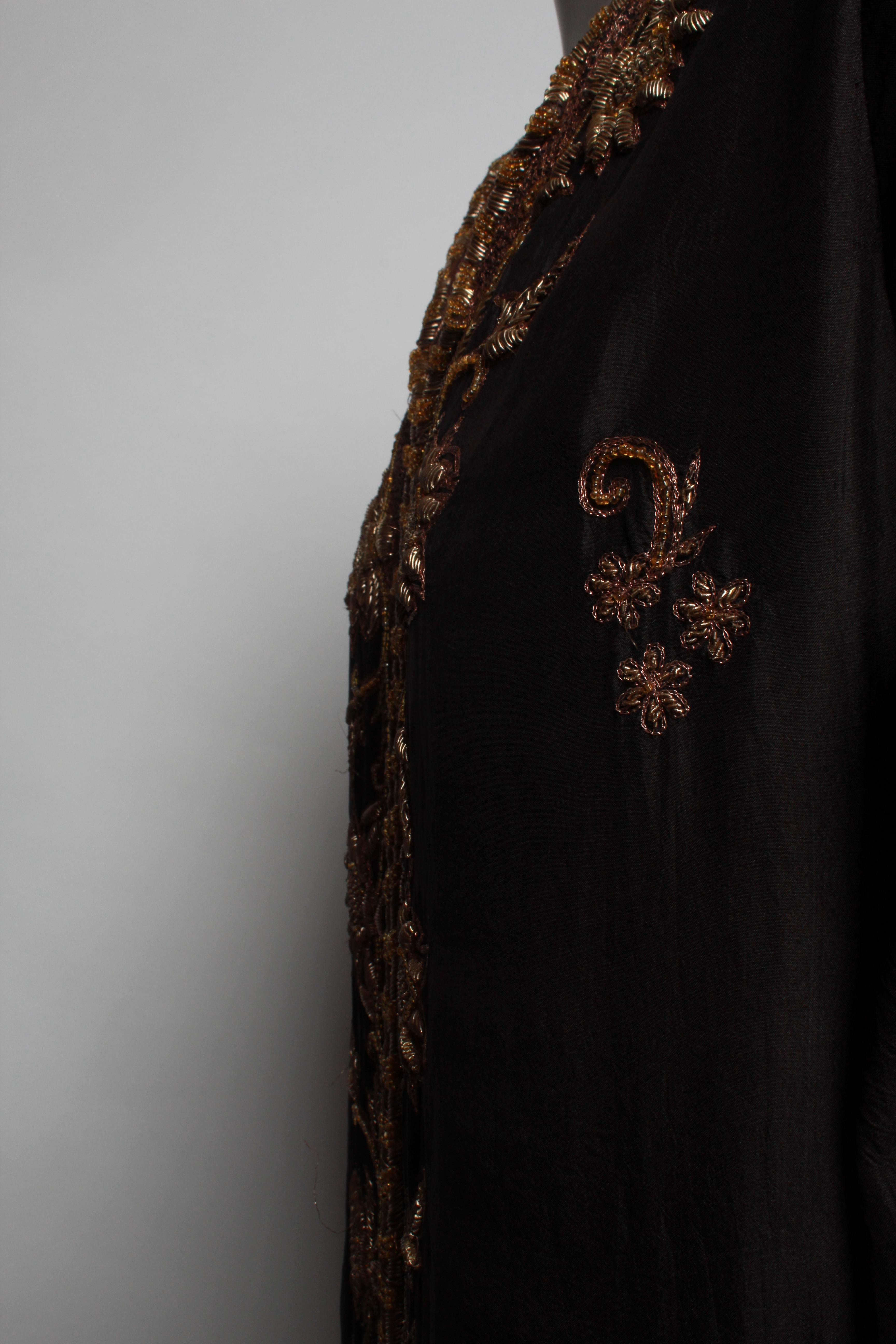 Women's or Men's Vintage Silk and Embroidered Caftan in The style of Dries Van Noten