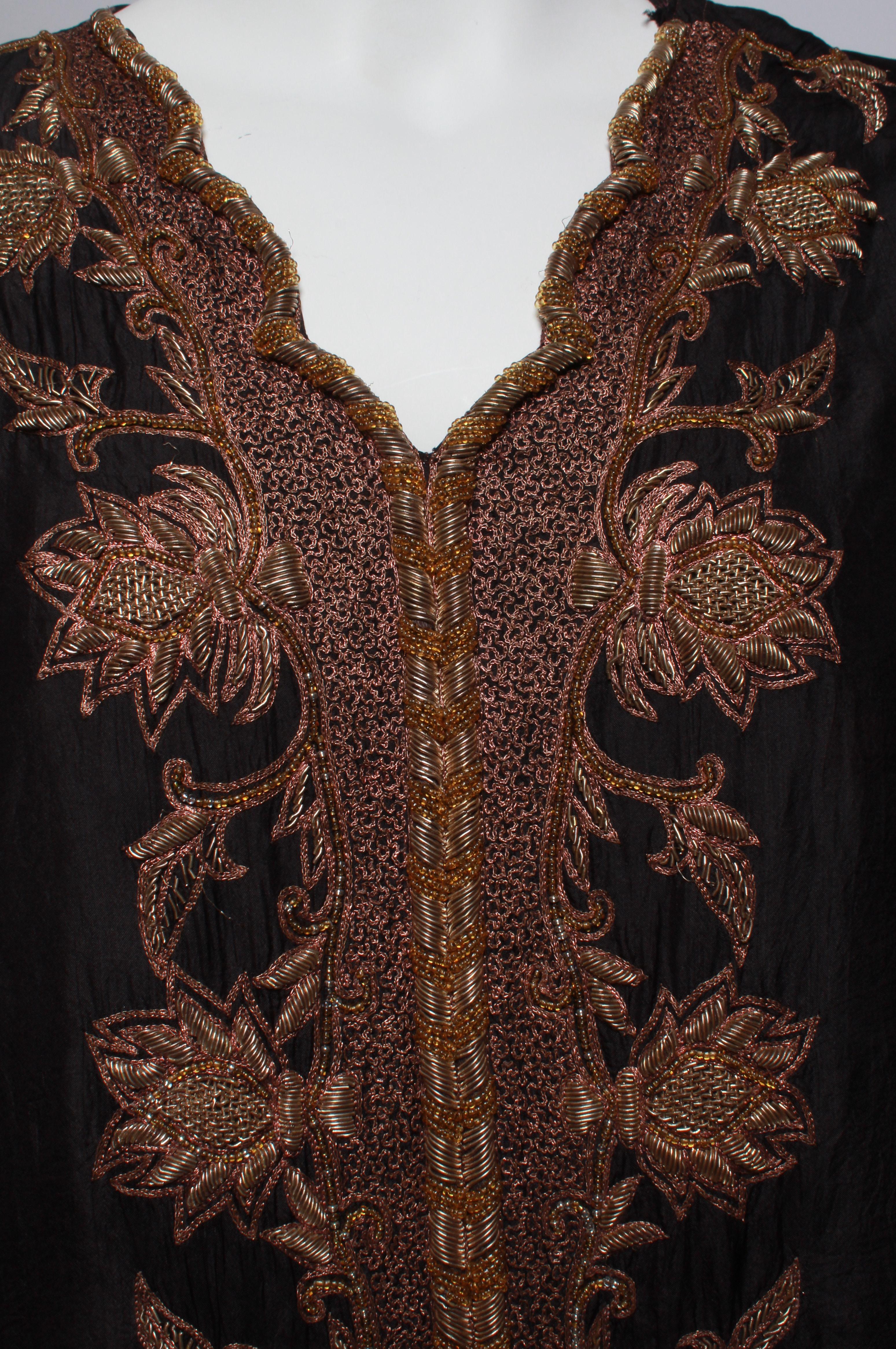 Vintage Silk and Embroidered Caftan in The style of Dries Van Noten 1