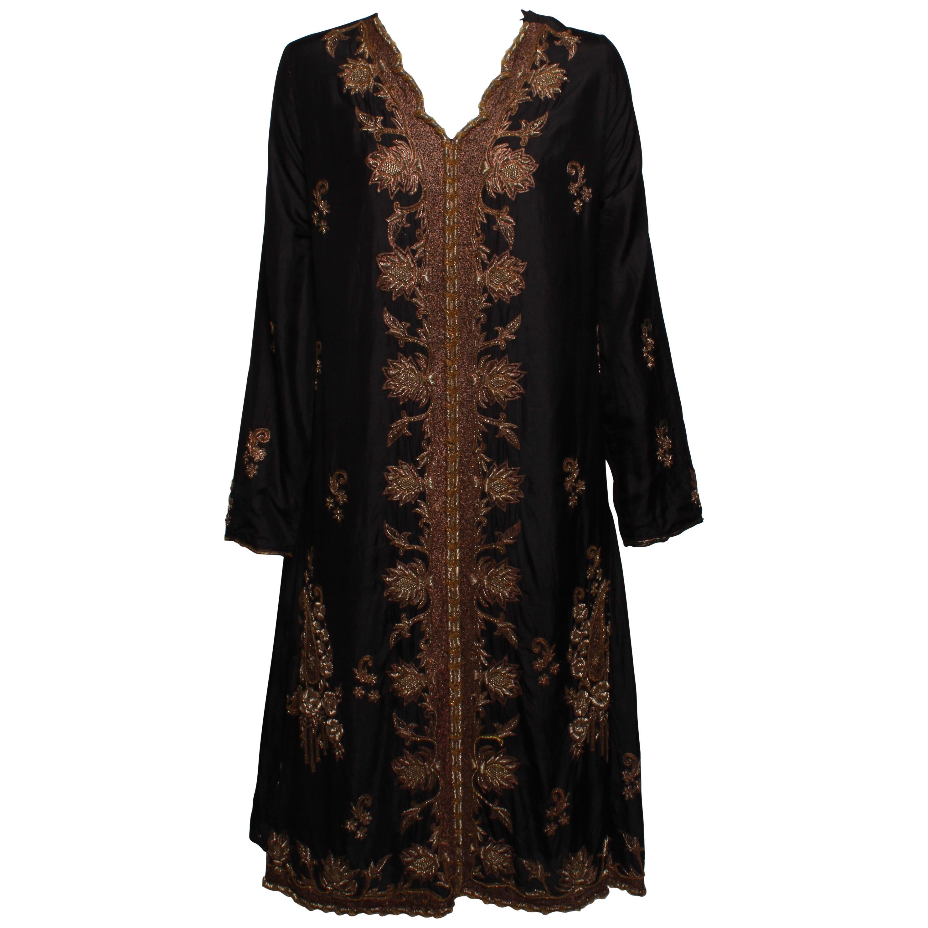 Vintage Silk and Embroidered Caftan in The style of Dries Van Noten