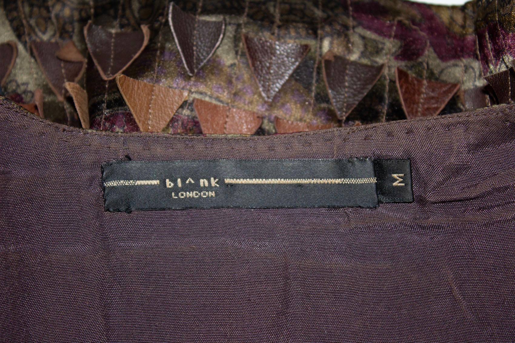 Chaqueta vintage de seda y cuero de Blank London en venta 5