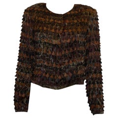 Giacca vintage in seta e pelle di Blank London