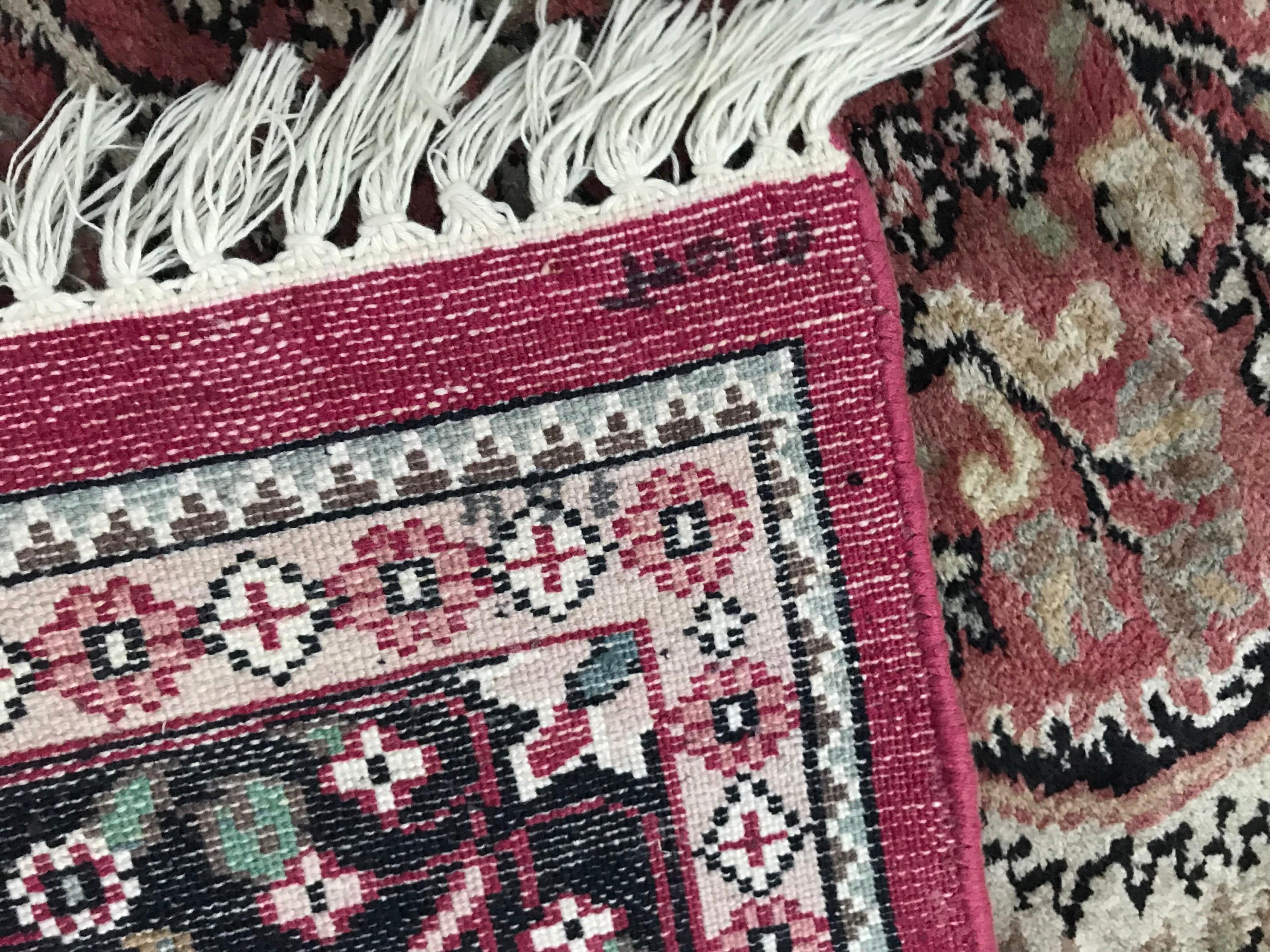Vintage Silk and Wool Pakistani Rug 6