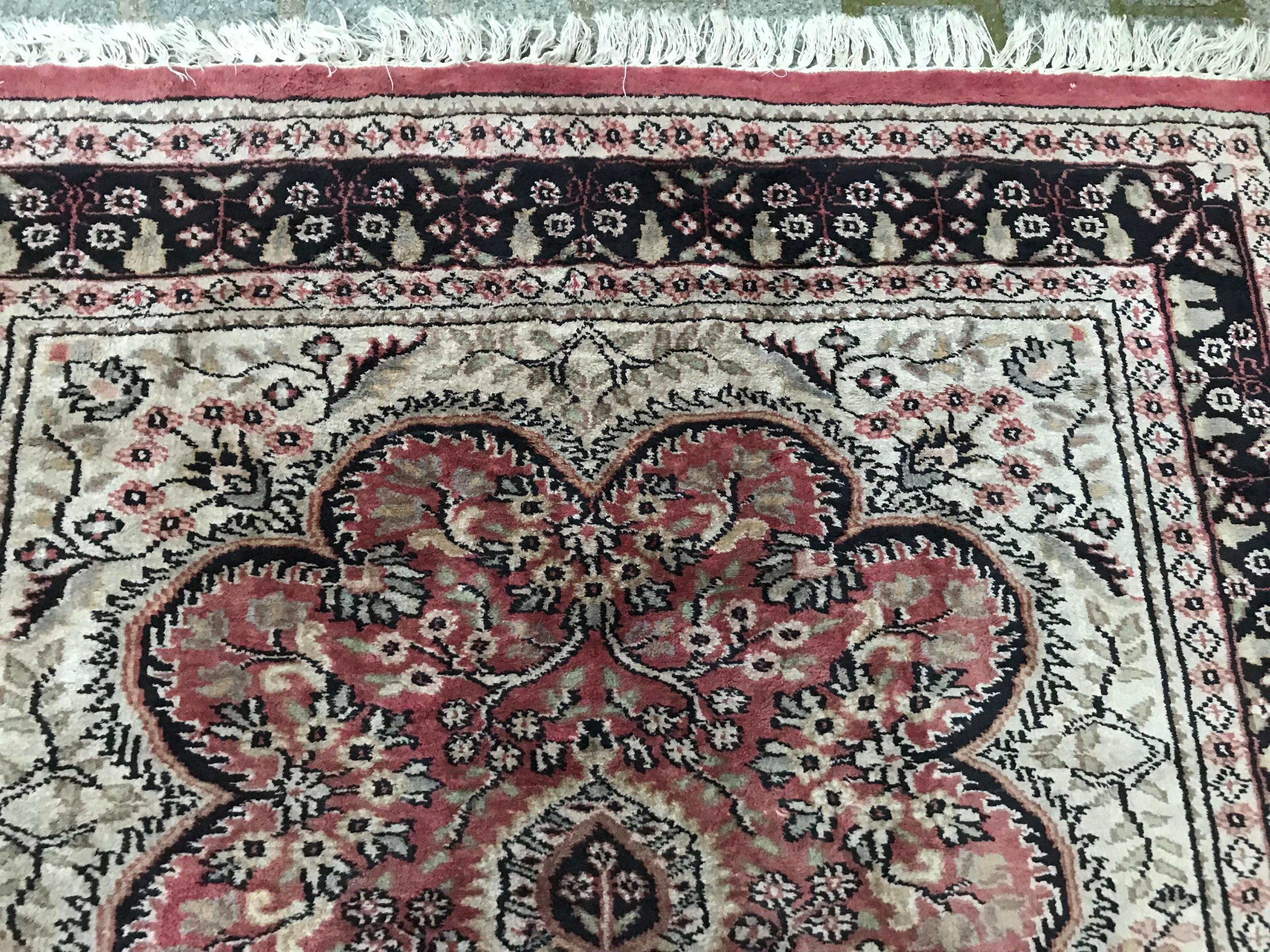 Vintage Silk and Wool Pakistani Rug 1