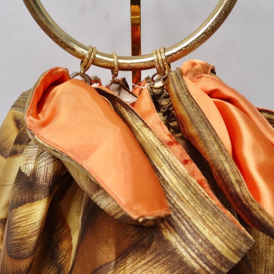 Vintage Silk Avante Guard O Ring Scarf Handbag In Excellent Condition In Scottsdale, AZ