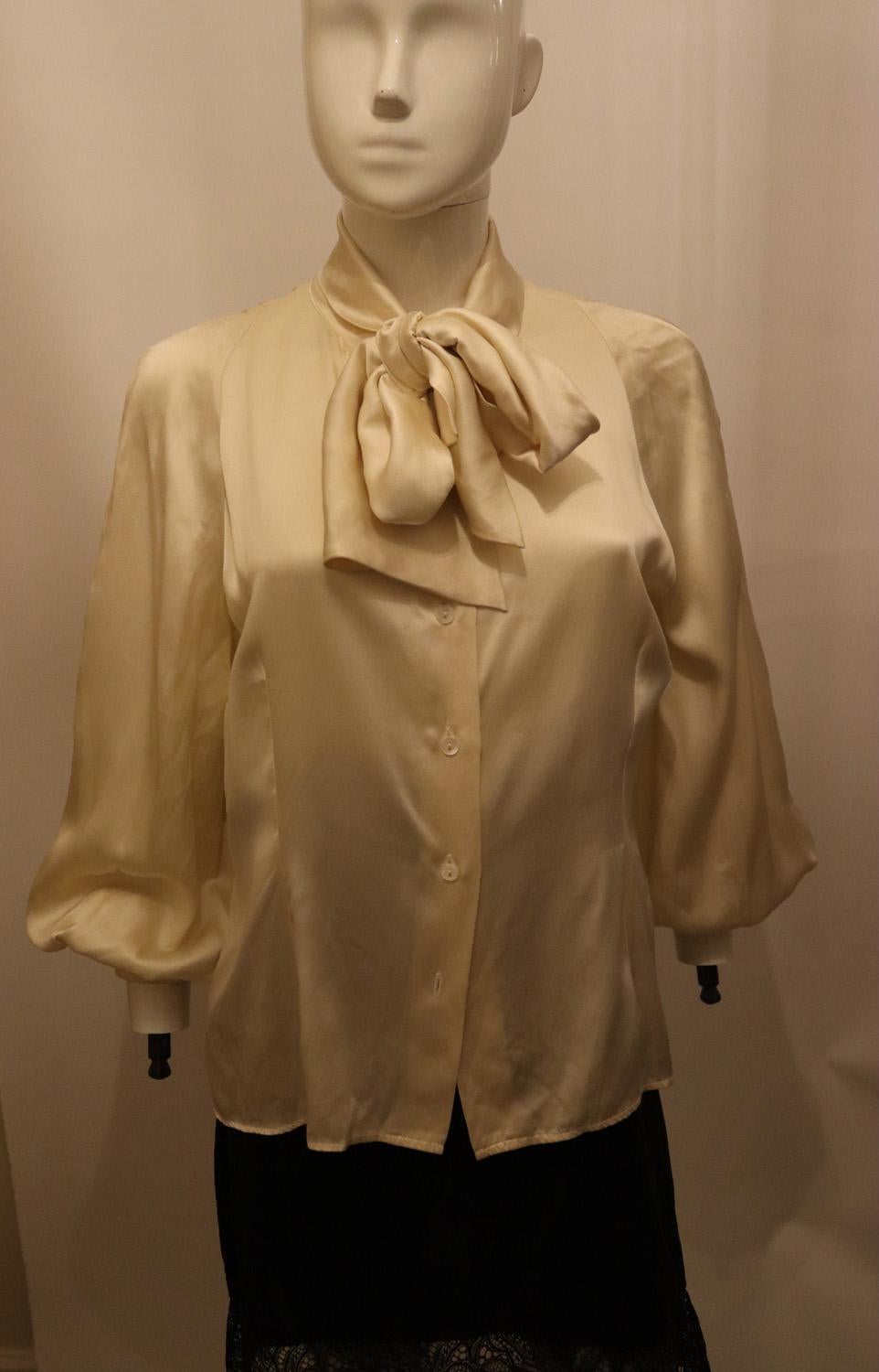 Brown Vintage Silk Blouse by Riposte di Laura Biagiotti For Sale