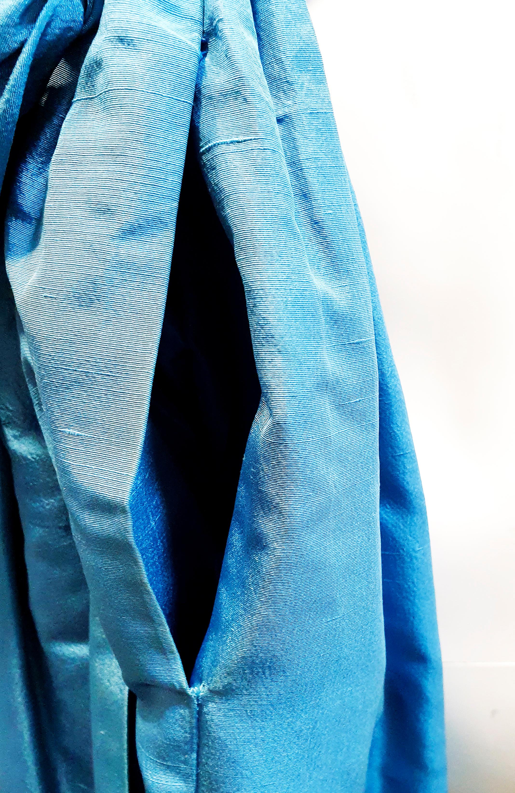 Chanel Vintage Seide Blau Jean Chanel Kleid mit Jacke mit passender Jacke  im Angebot 10