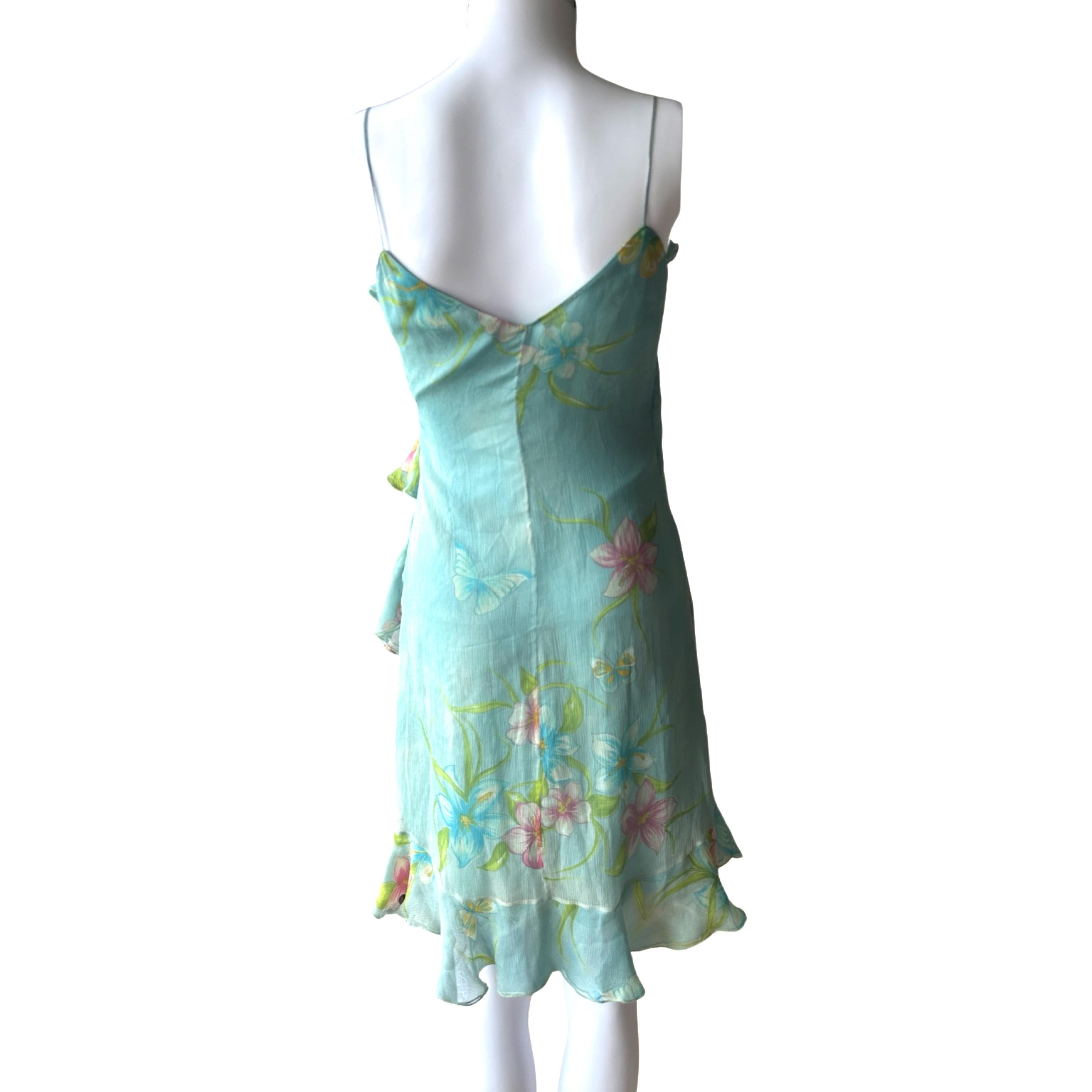Vintage silk Blumarine slip floral mini dress-Size S 1