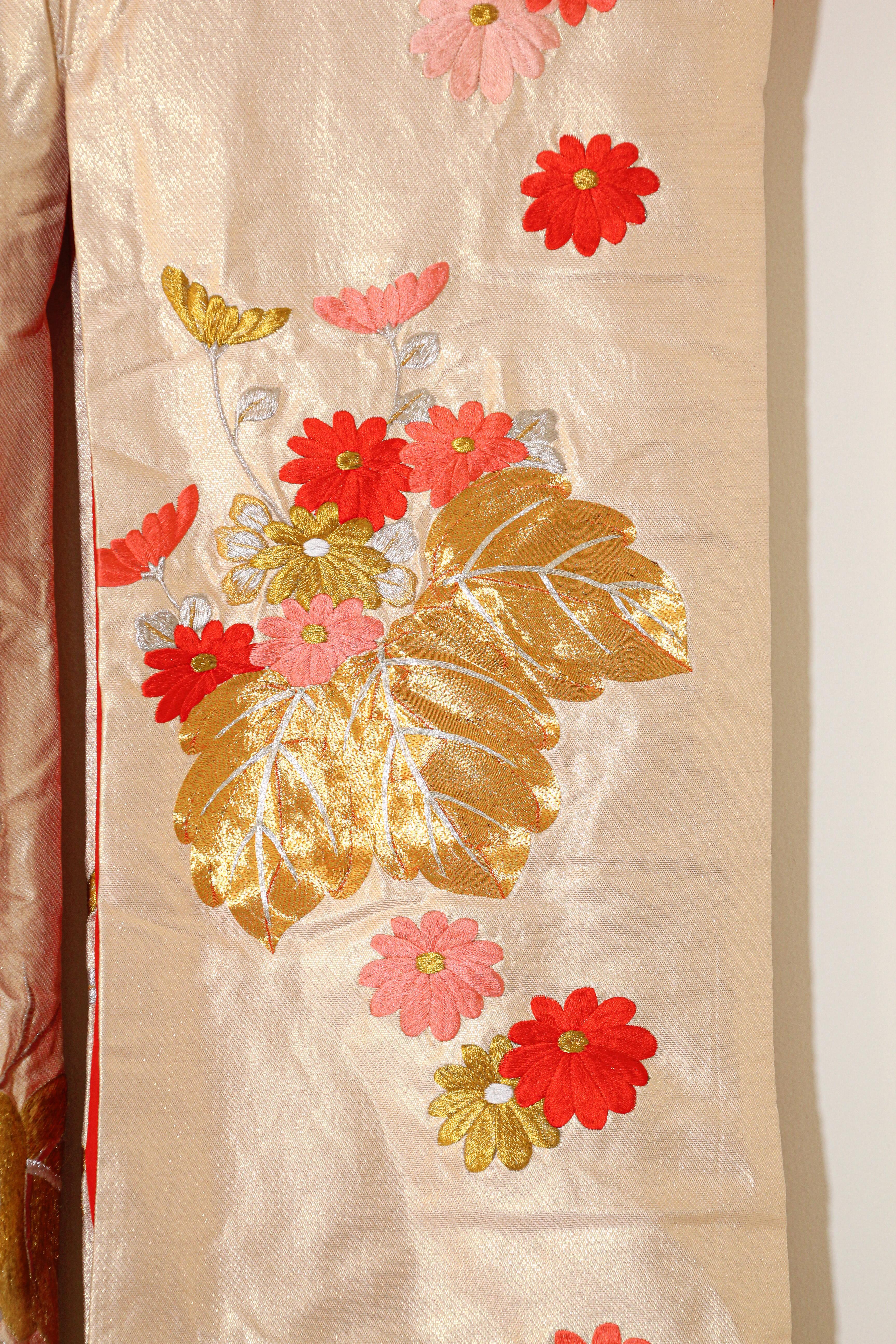 Vintage Kimono Silk Brocade Japanese Ceremonial Gown For Sale 12