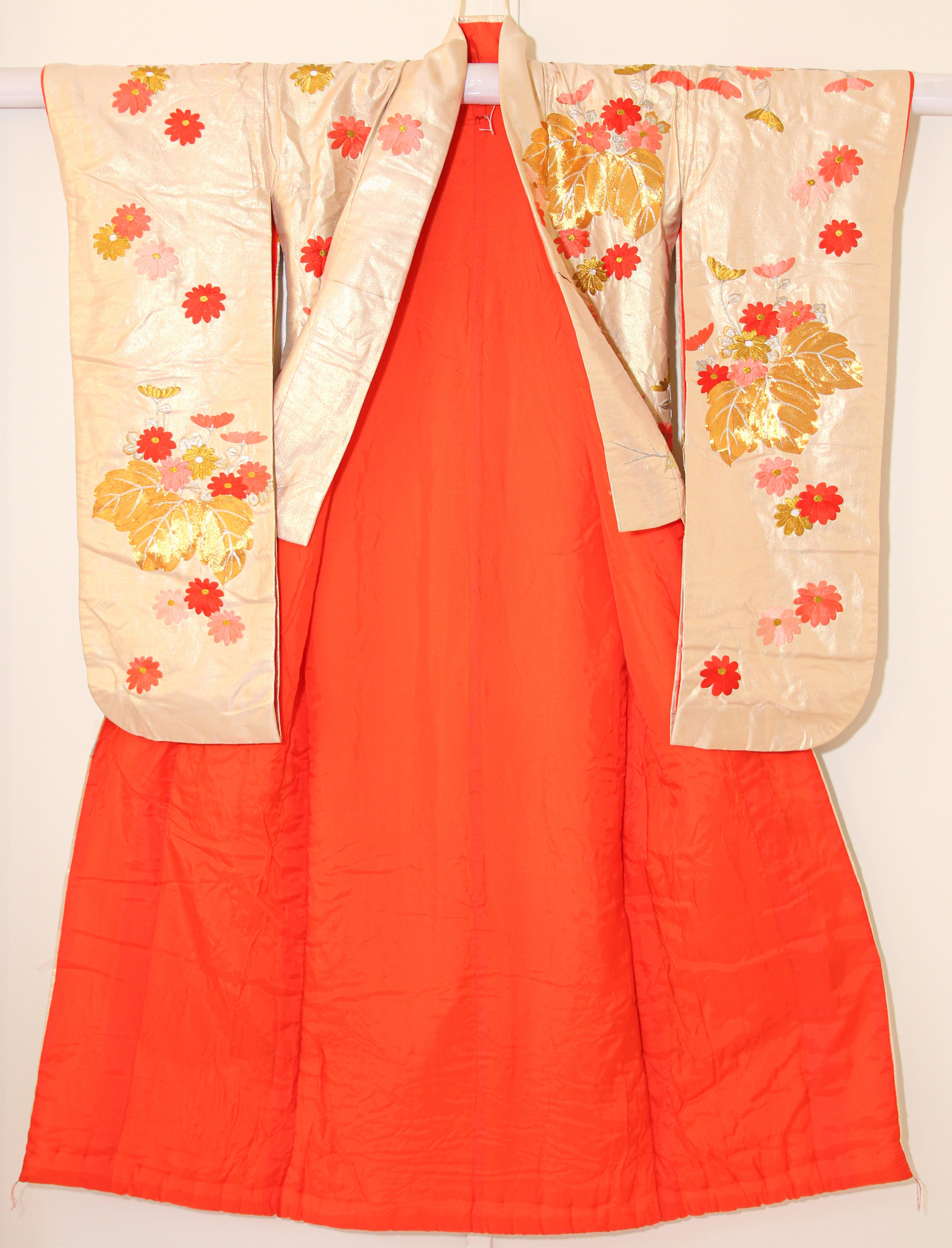 Vintage Silk Brocade Japanese Ceremonial Wedding Kimono 5