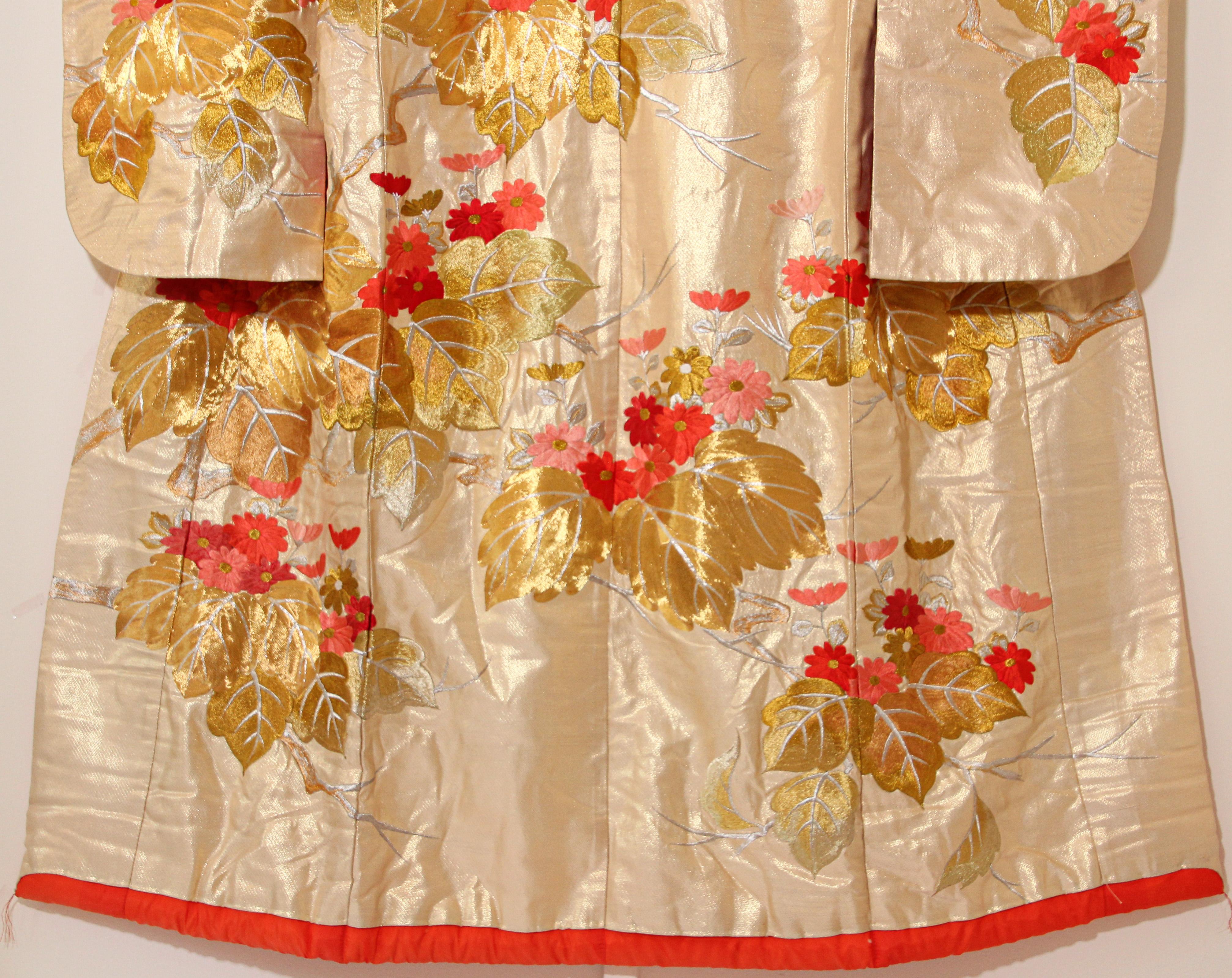 Vintage Silk Brocade Japanese Ceremonial Wedding Kimono 8