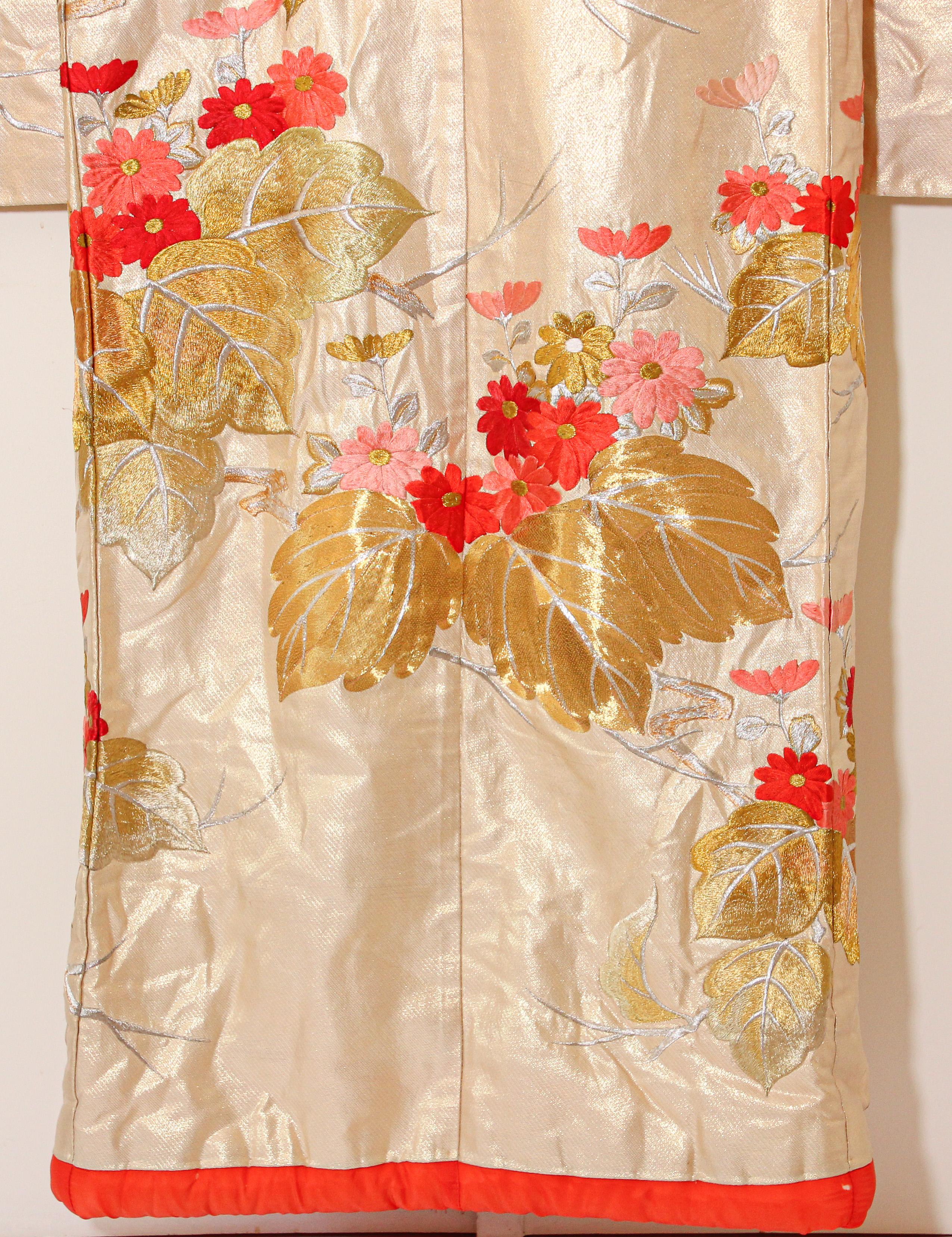 Vintage Silk Brocade Japanese Ceremonial Wedding Kimono 11